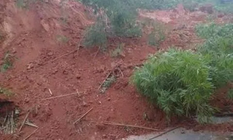 Lở núi gây chia cắt Quốc lộ 40B nối Quảng Nam với Kon Tum