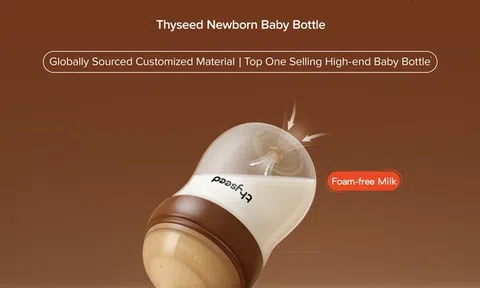Bình sữa trẻ sơ sinh Thyseed với thiết kế lỗ thông hơi ở đáy: Đã được chứng minh lâm sàng có thể giảm đau bụng và trào ngược 30%