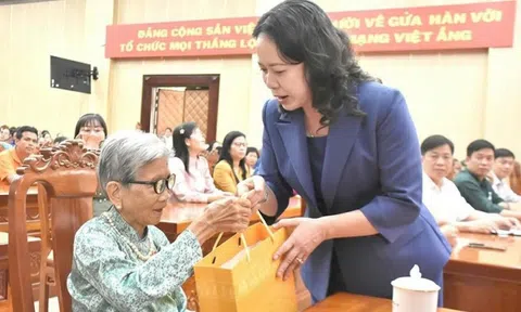 Phó chủ tịch nước Võ Thị Ánh Xuân thăm, tặng quà gia đình chính sách, công nhân lao động ở An Giang