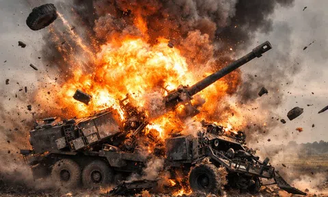 Vũ khí chủ lực của Ukraine bị phá hủy: Lancet Nga đánh trúng pháo CAESAR trong tích tắc