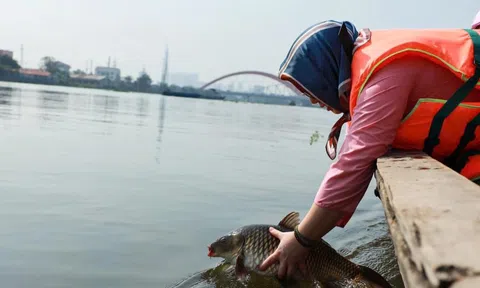 Người dân TP.HCM ra giữa sông tiễn ông Công, ông Táo