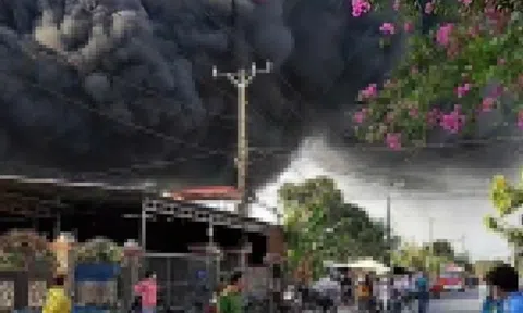 Cháy bãi tập kết mút ở Củ Chi