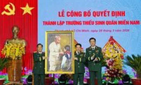 Thành lập Trường Thiếu sinh quân miền Nam, khóa đầu đào tạo 100 em thuộc Quân khu 7, 9