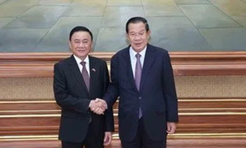 Thường trực Ban Bí thư Trần Cẩm Tú hội kiến Chủ tịch Hun Sen