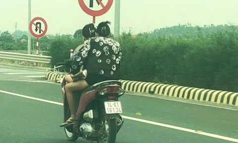 Hai cô gái đầu trần phi xe máy ‘bạt mạng’ trên cao tốc