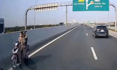Xử phạt 2 thiếu nữ phóng xe máy ngược chiều ở làn 100km/h trên cao tốc