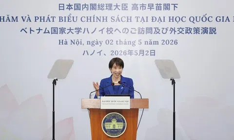 Thủ tướng Nhật Bản phát biểu chính sách tại Đại học Quốc gia Hà Nội