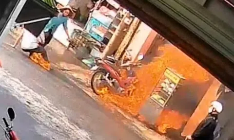 Xăng rò rỉ gần bếp than gây cháy, một người bị bỏng nặng