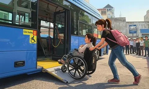 Lên xe buýt bằng... đôi tay người khác: Hành trình nhiều rào cản của người khuyết tật