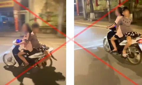 Ngồi ngược trên xe máy 'sống ảo', thiếu niên và chủ xe bị phạt 15 triệu đồng