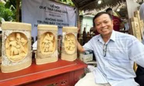 Độc lạ những sản phẩm điêu khắc tuyệt đẹp từ vỏ, gỗ quế Trà Leng