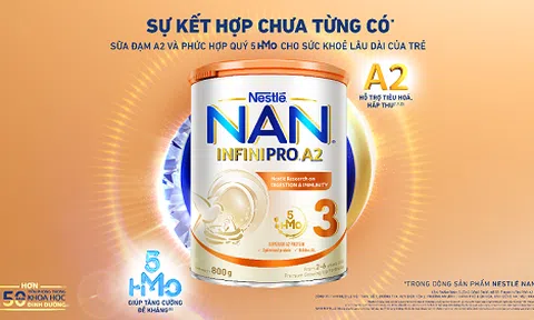 Sản phẩm dinh dưỡng công thức NAN INFIN IPRO A2 3 kết hợp giữa sữa đạm A2 và phức hợp 5HM-O chính thức có mặt tại Kids Plaza, Shopee, Tiki, Lazada và các cửa hàng sữa truyền thống trên toàn quốc từ tháng 4/2022